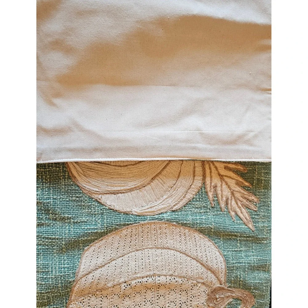 Lillian August Sage Green Embroidered Pumpkin Table Runner Fall Decor 48 Inch